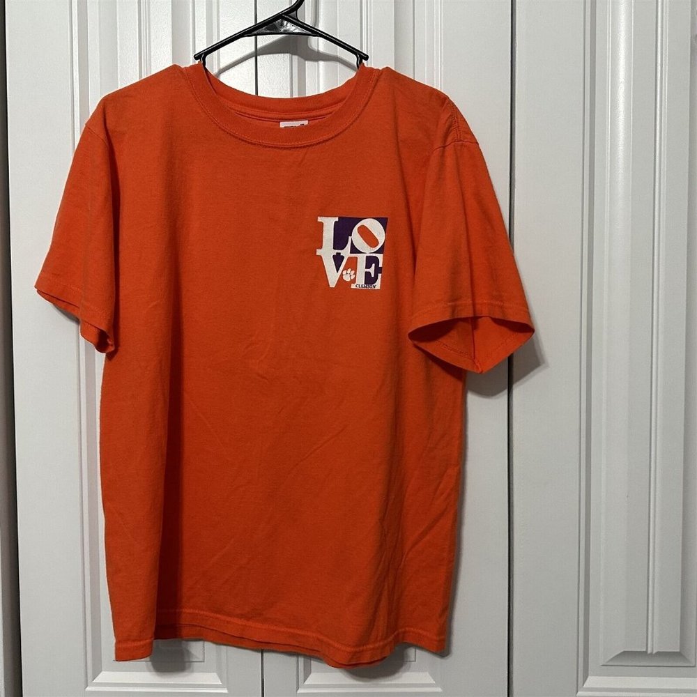 Clemson Shirt Mens Tee Graphic Love Orange Medium Anvil Cotton